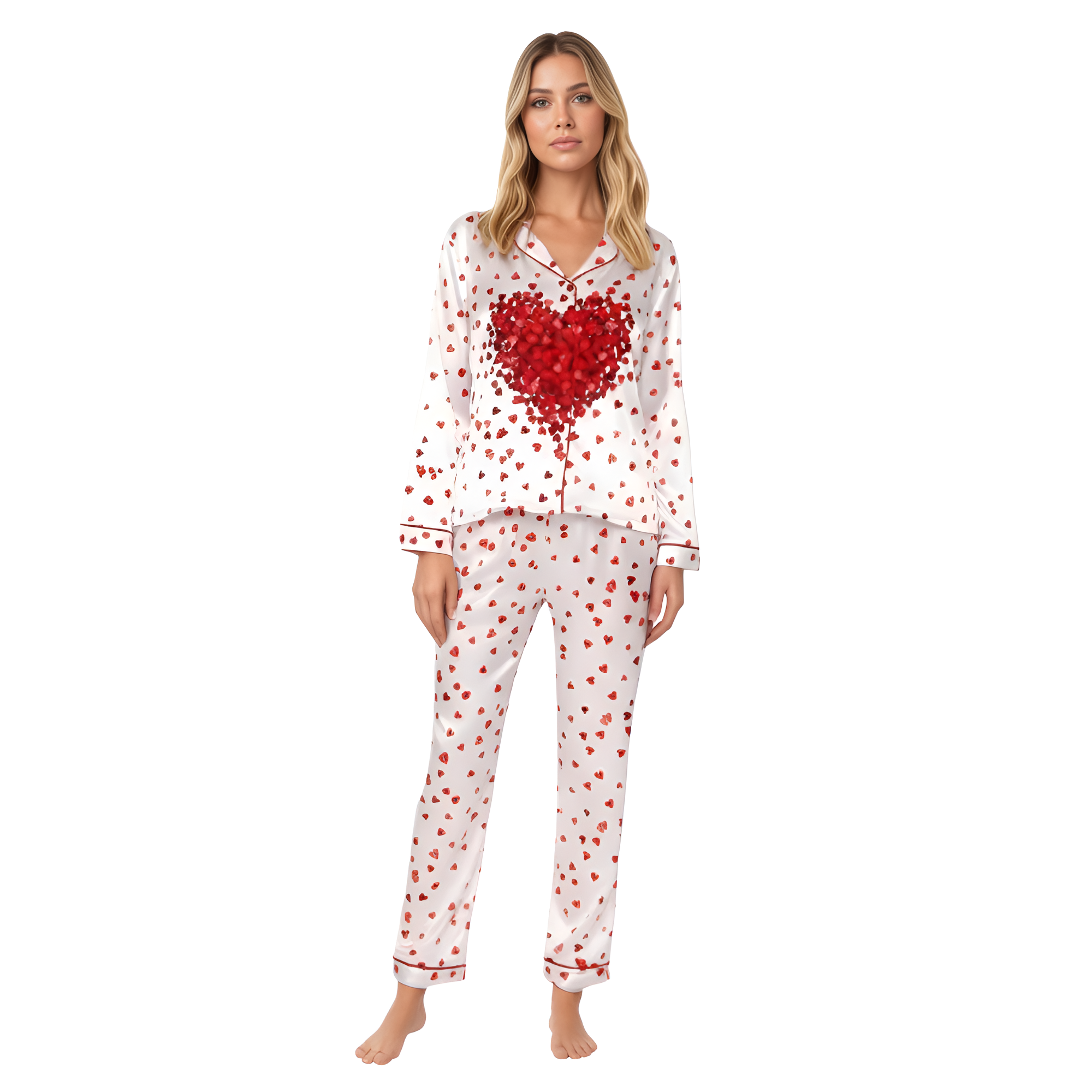Valentines Themed Pajama Set With Shirt And Pants