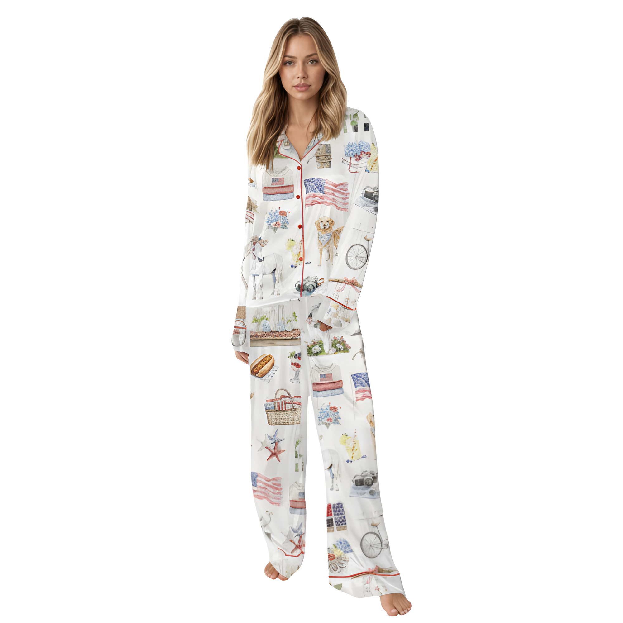Americana Inspired Print Holiday Pajama Set