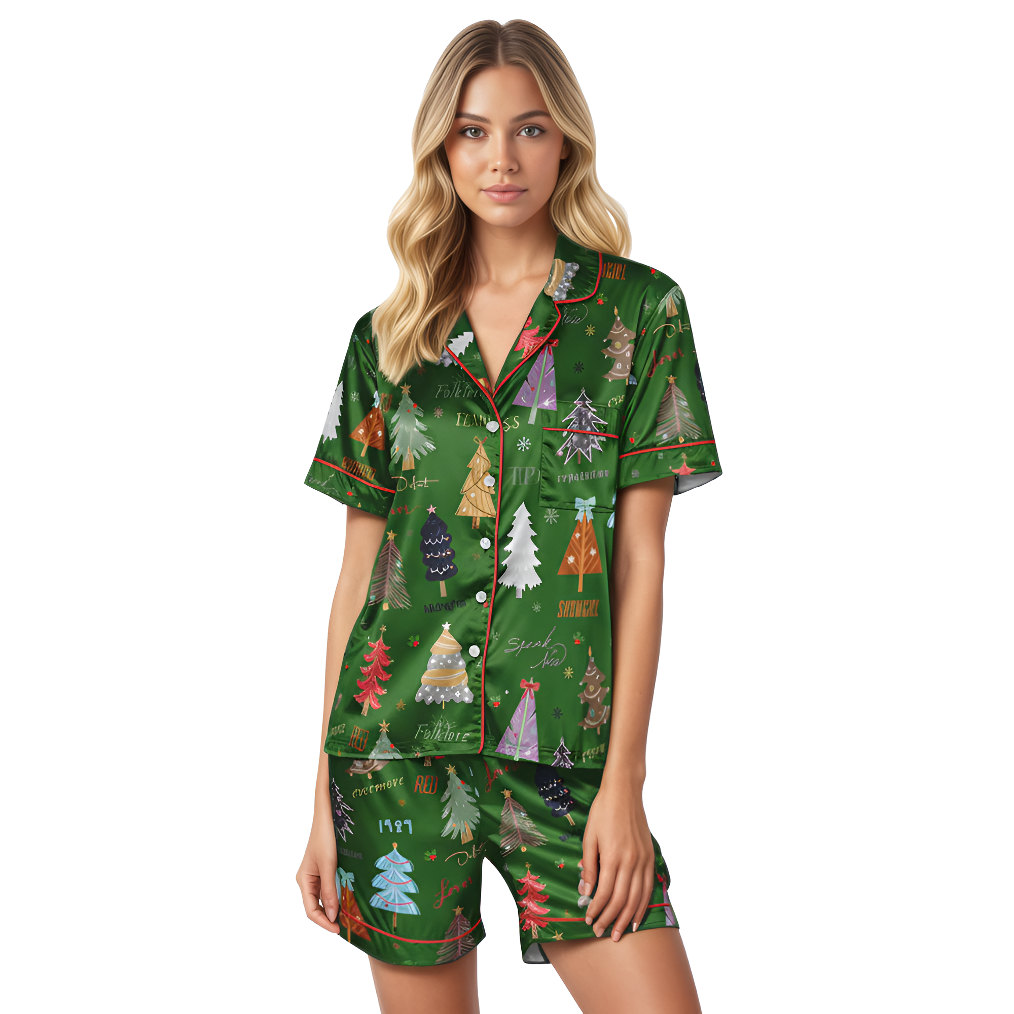 Taylor Swift Album Inspired Eras Christmas Satin Pajama Set