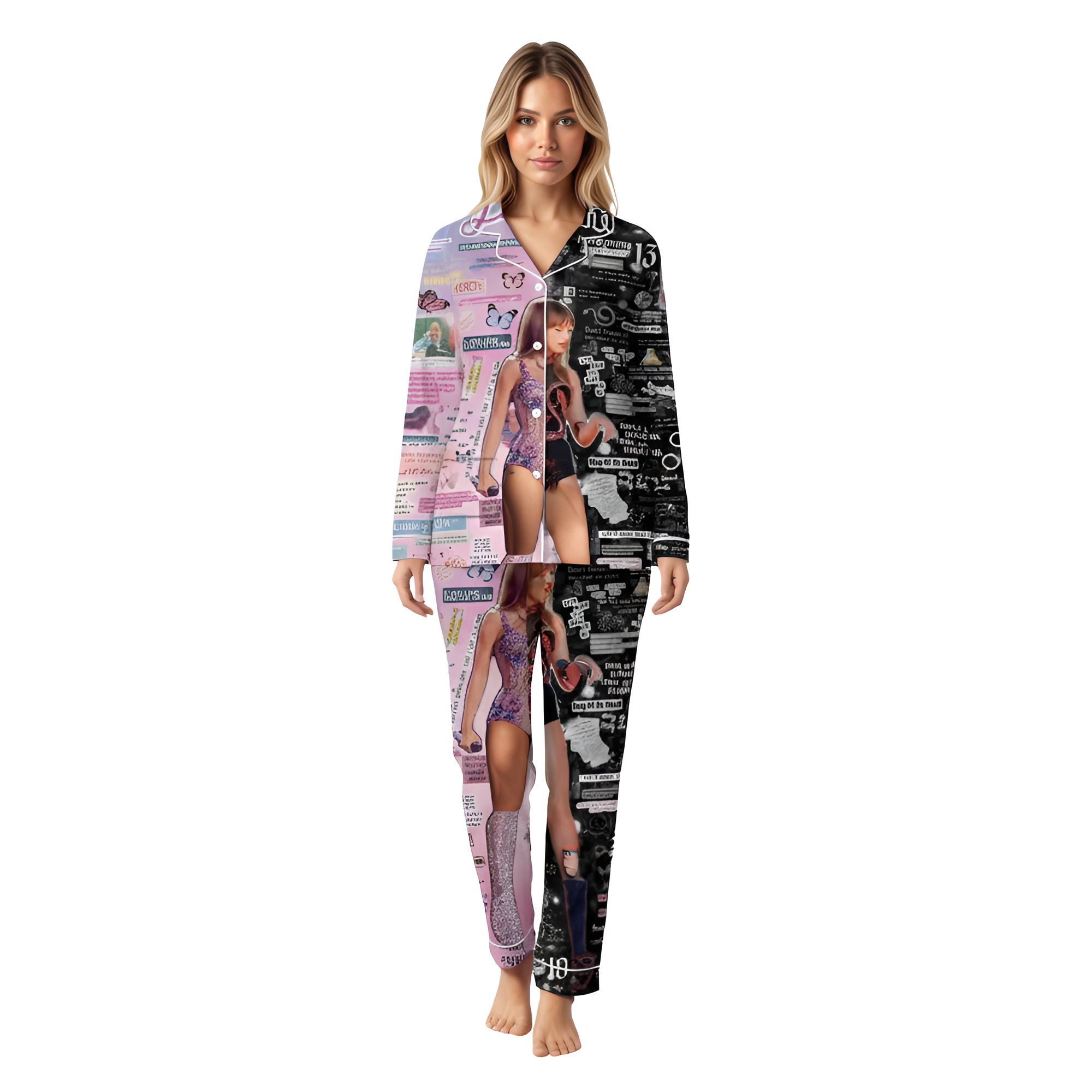 Printed Pajama Set For Women With Taylor Swift Theme And Lyrics