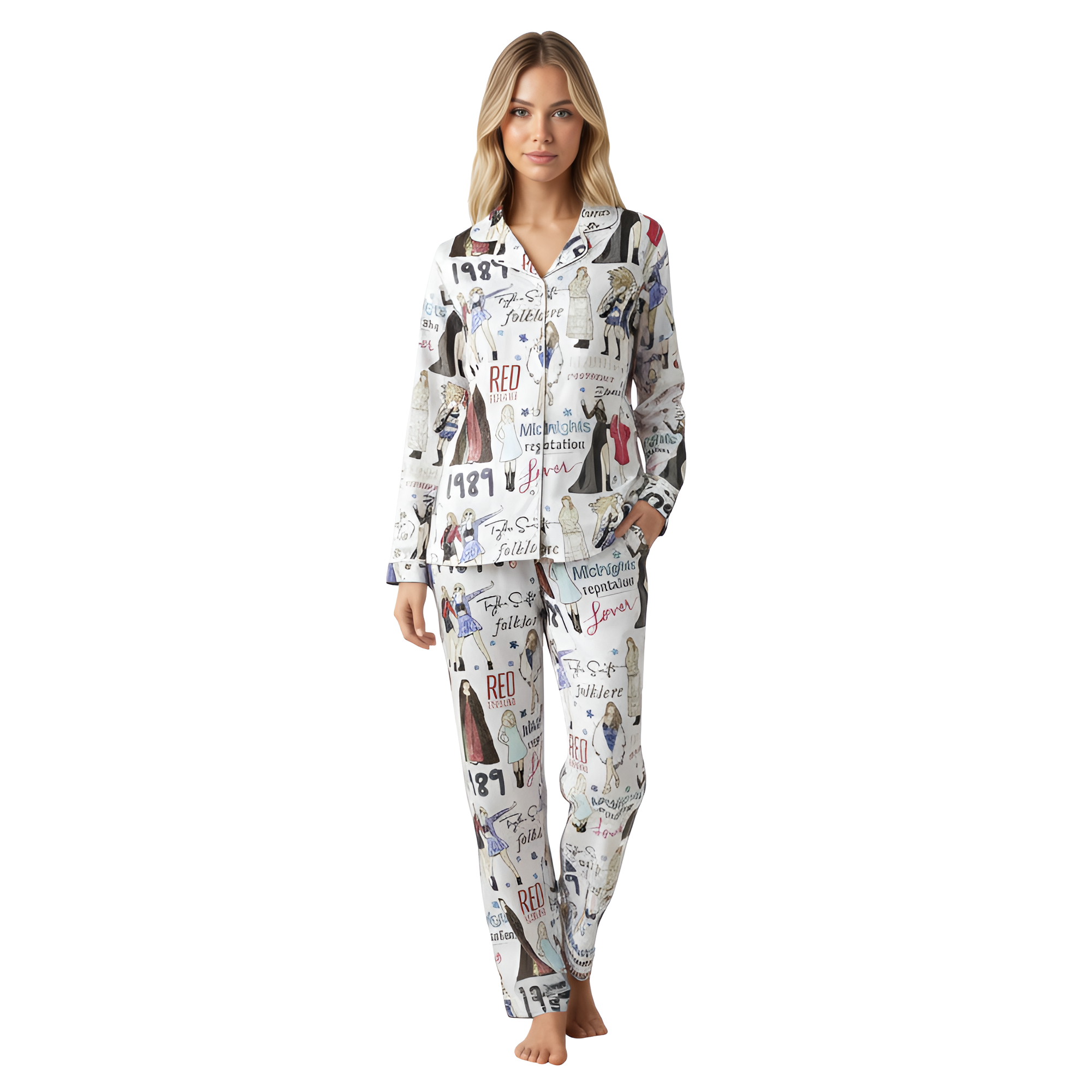Taylor Swift Pajamas Set With Eras Tour Theme For Fans