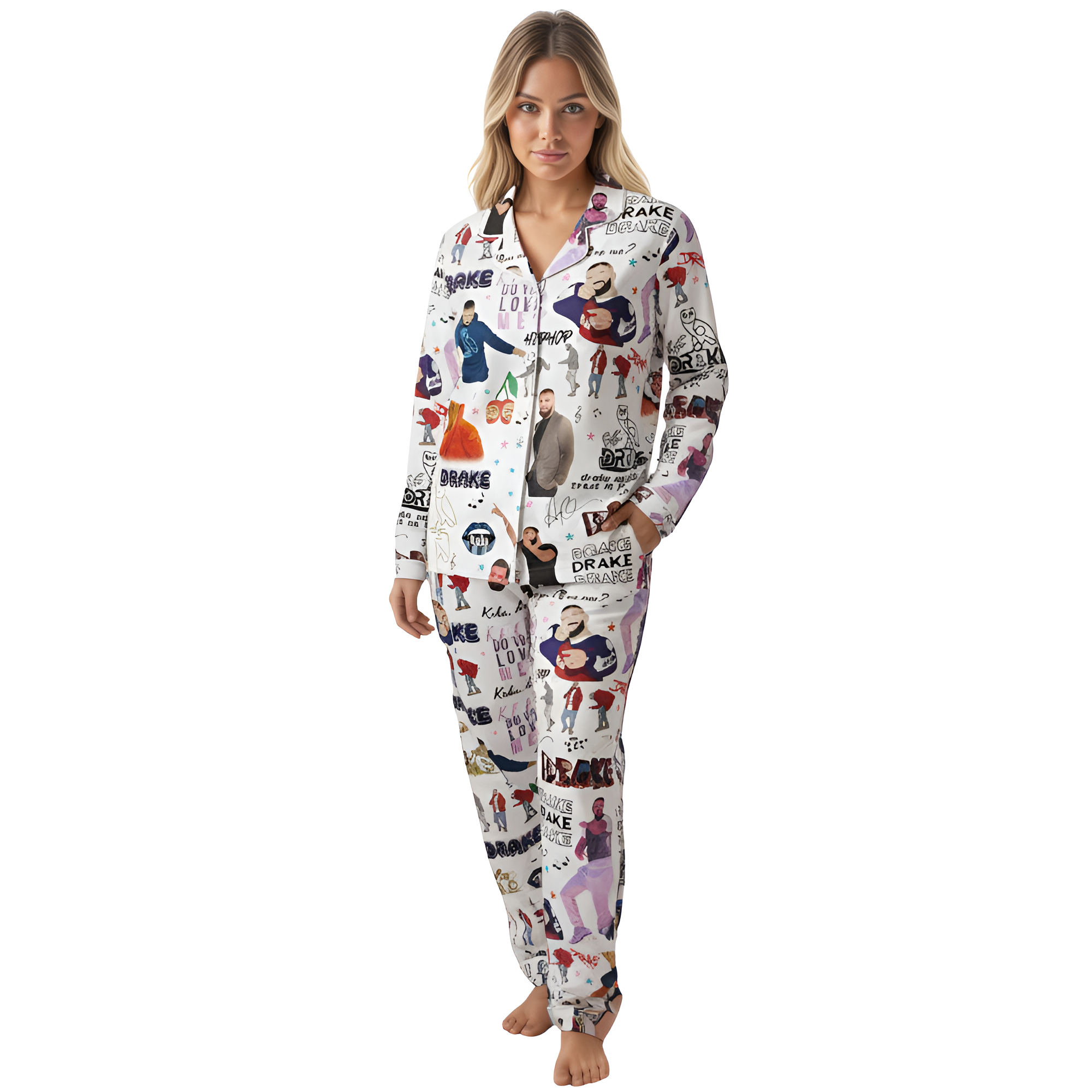 Printed Pajama Set For Fans With Iconic Music Artwork