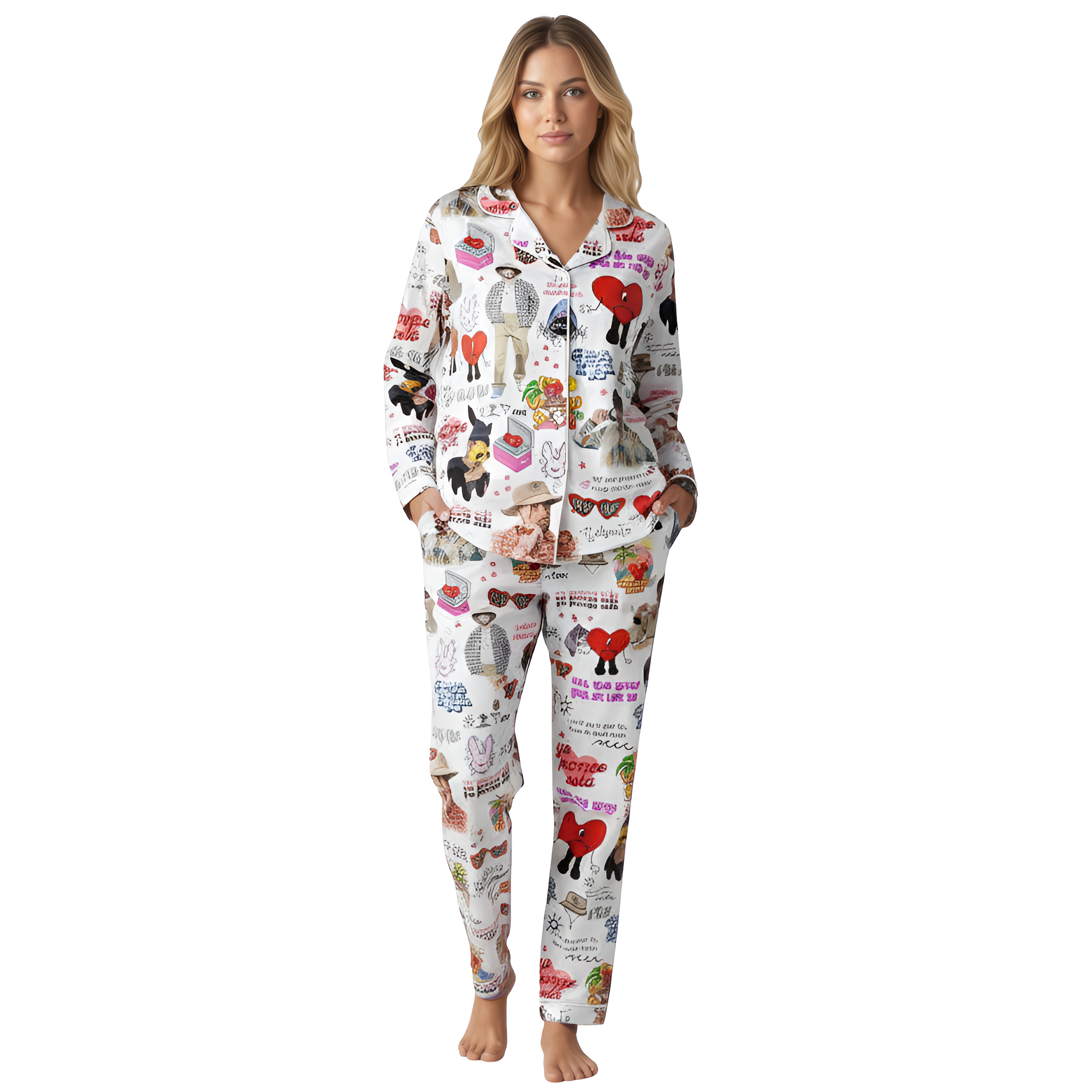 Christmas Gift Bad Bunny Pajama Set