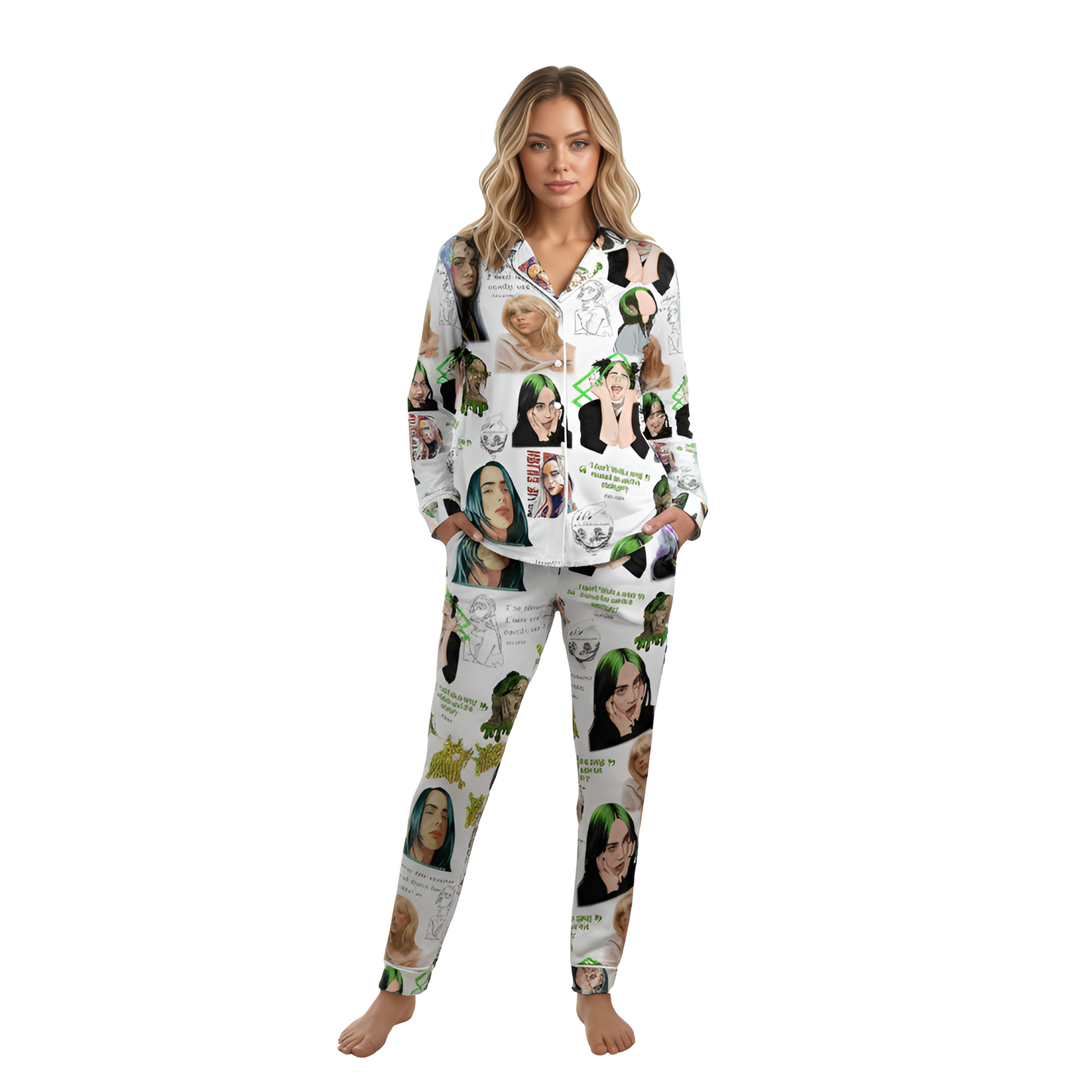 Billie Eilish Tour Themed Pajamas Set For Women