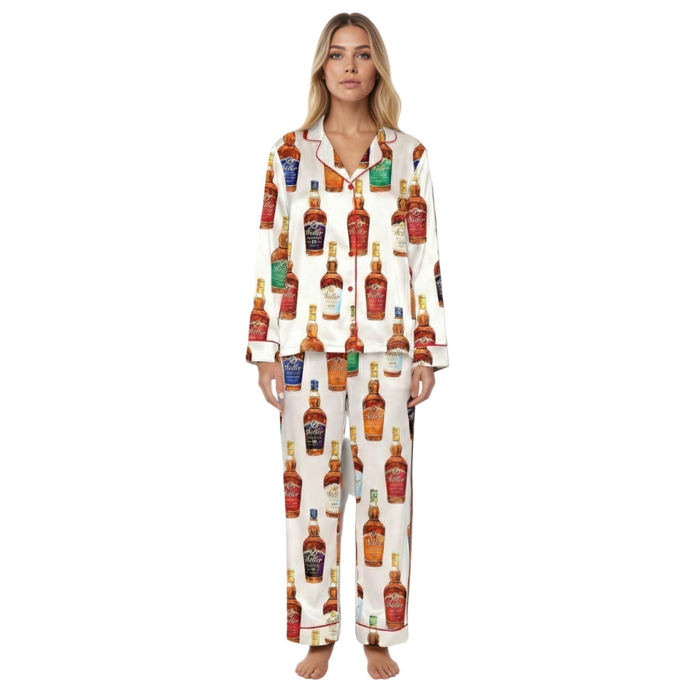 Party Pajama Set With Bottle Prints For Women