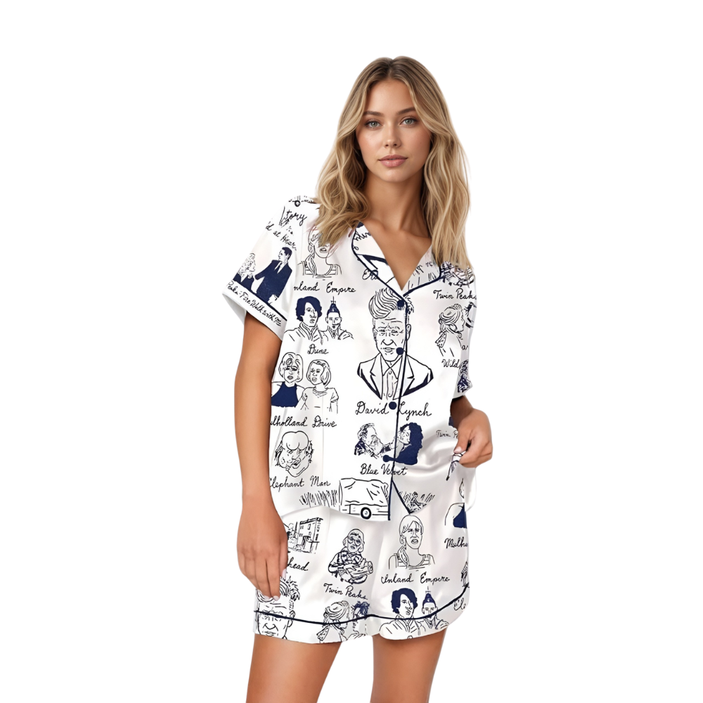 David Lynch Themed Button Front Pajamas