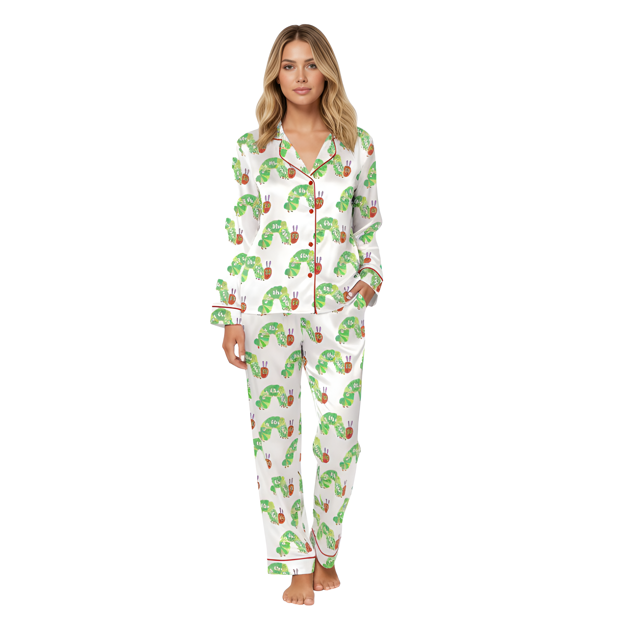 Caterpillar Graphic Design Pajama Set