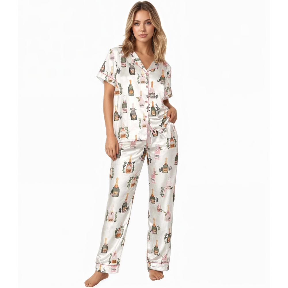 Luxury Bottle Theme Sleepwear Pajama Set