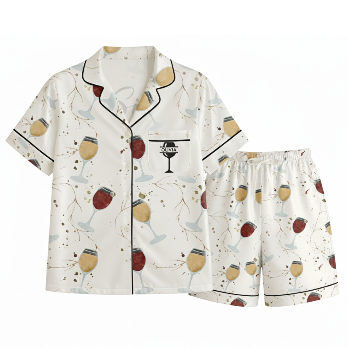 Glass Personalized Print Pajama Set