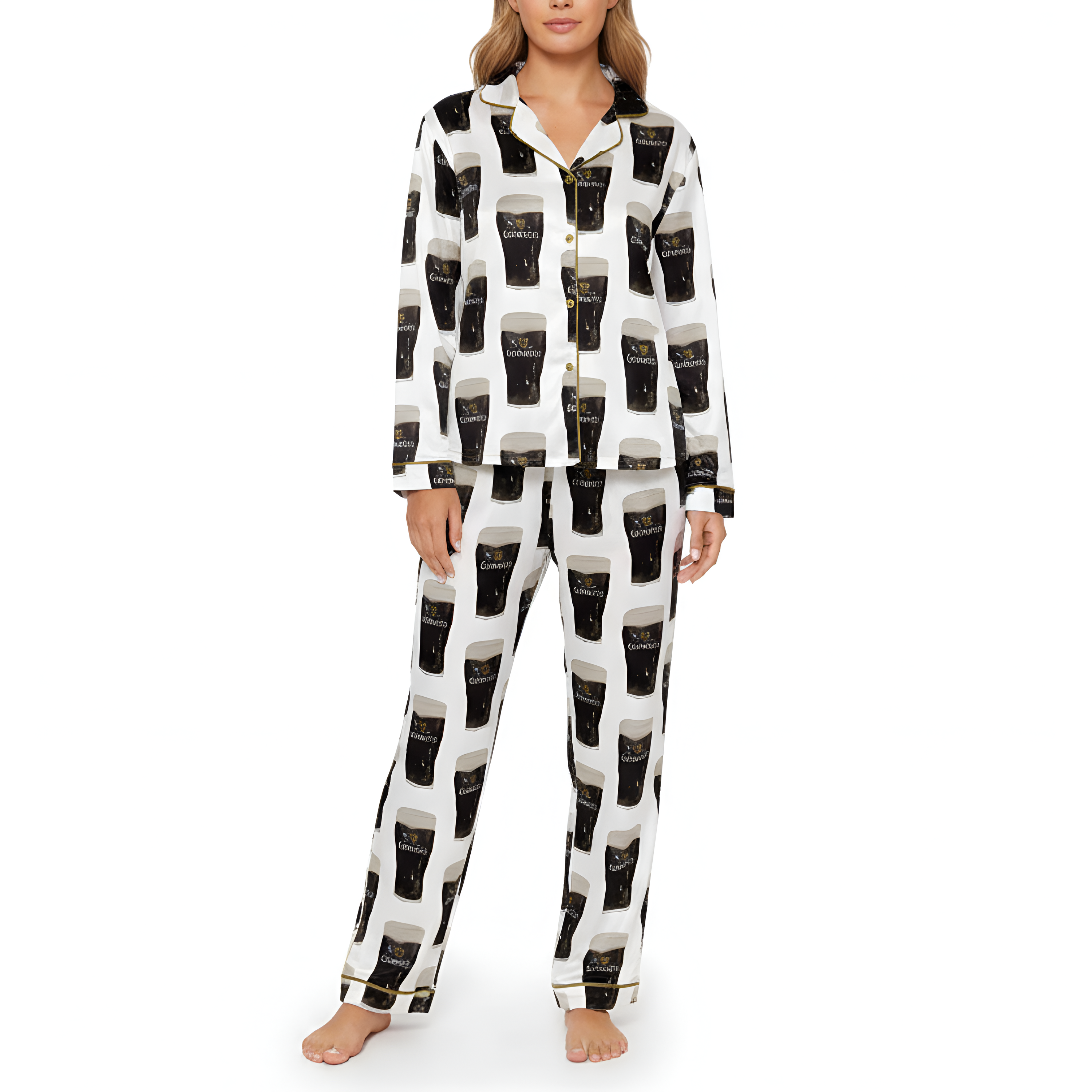 Split The Guinness Printed Pajamas With Beverage Theme