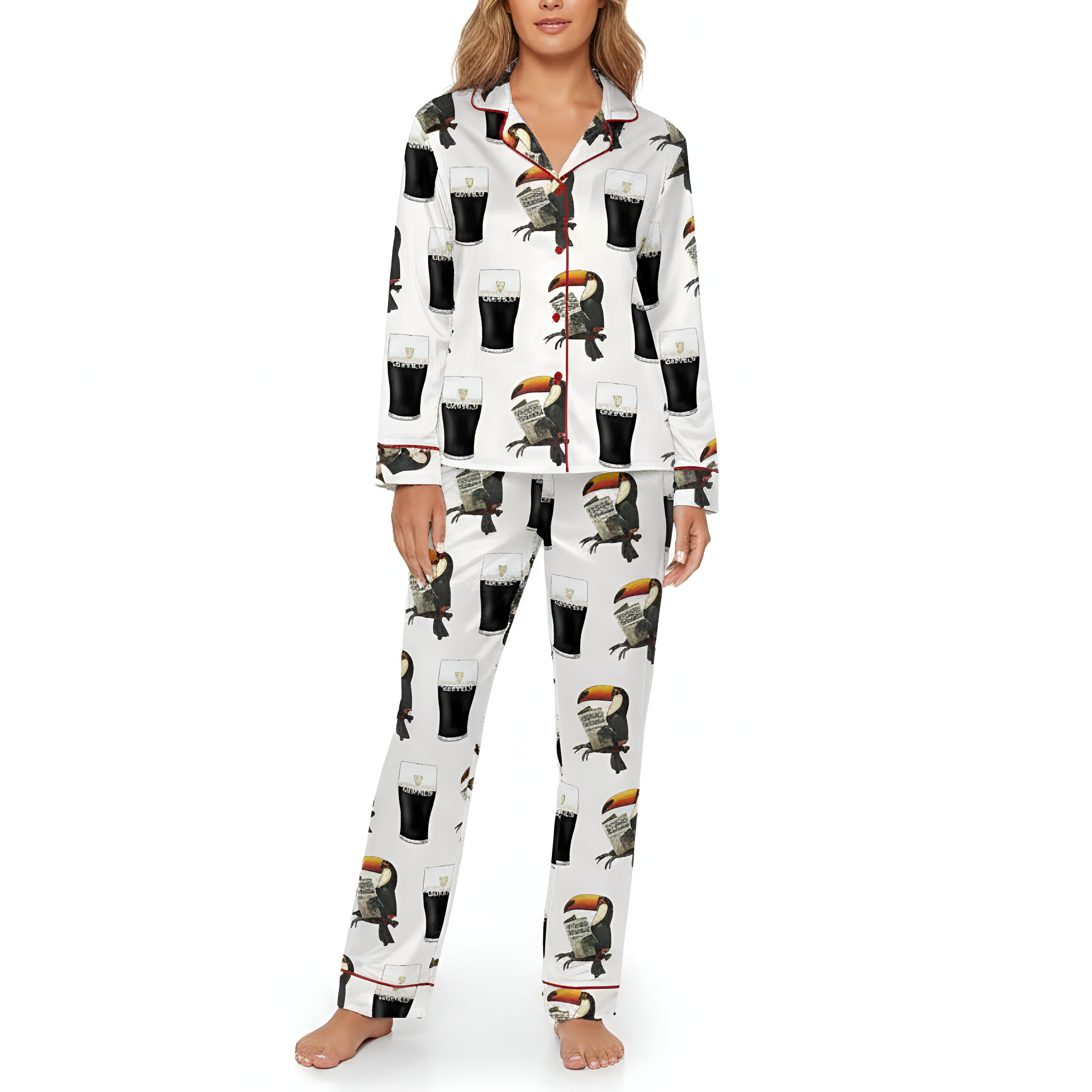 Toucan Print Pajama Set With Split The Guinness Graphic