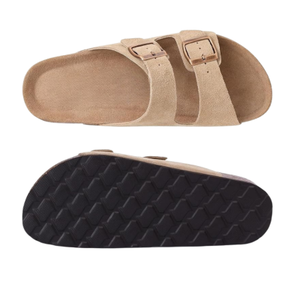 Cork Footbed Non Slip Sole Sandals With Adjustable Buckle