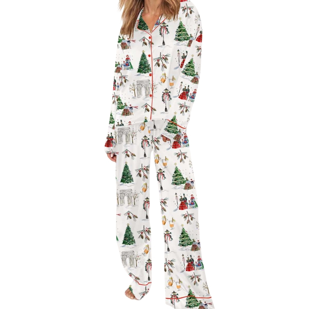 Watercolor Christmas Winter Pajama Set