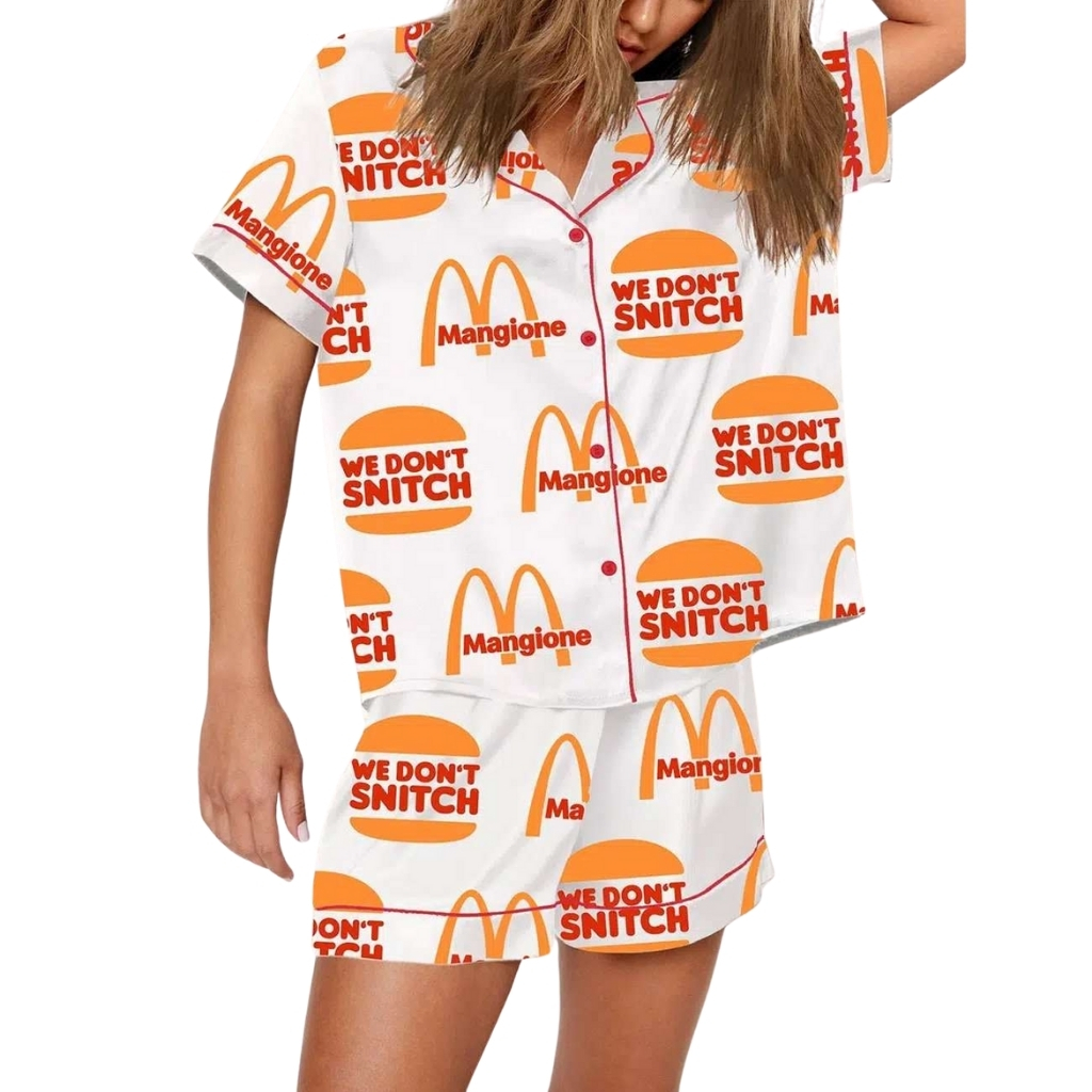 We Dont Snitch Graphic Pajama Set