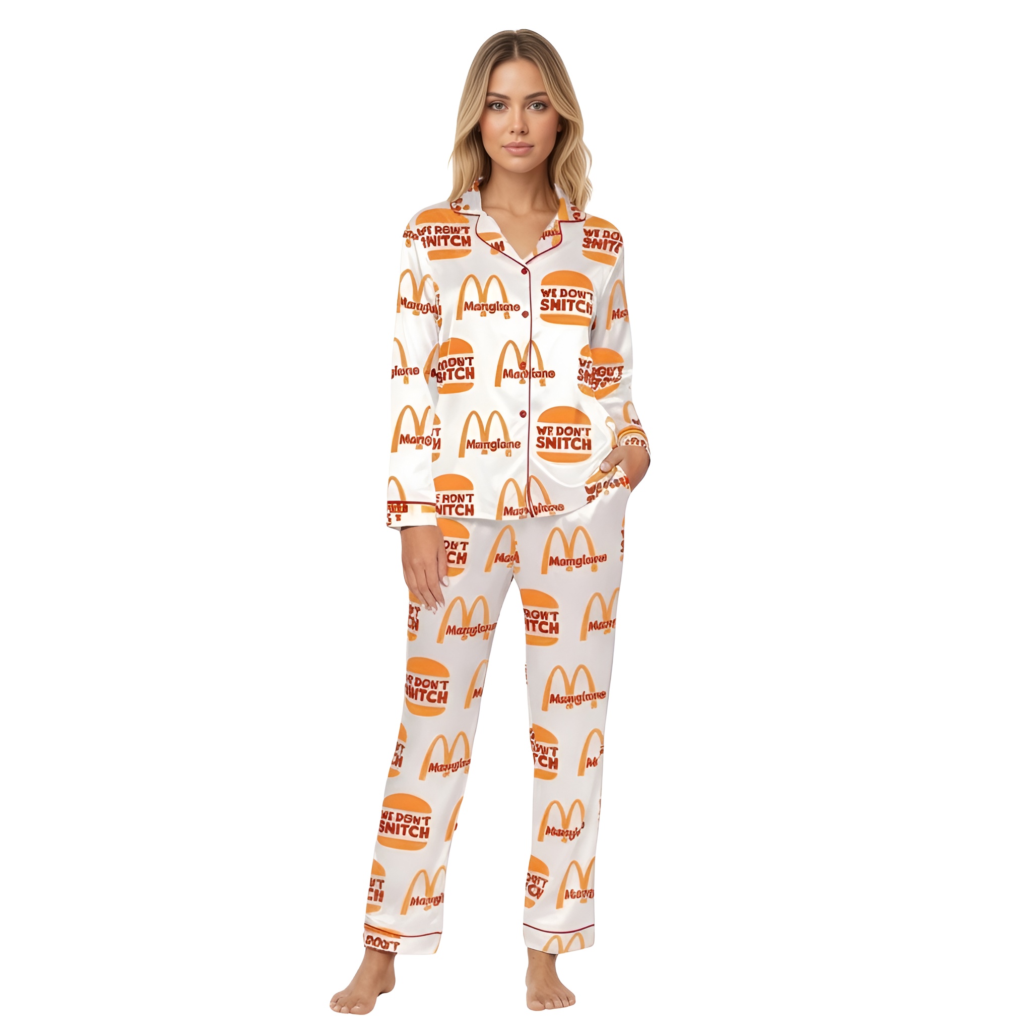 We Dont Snitch Graphic Pajama Set