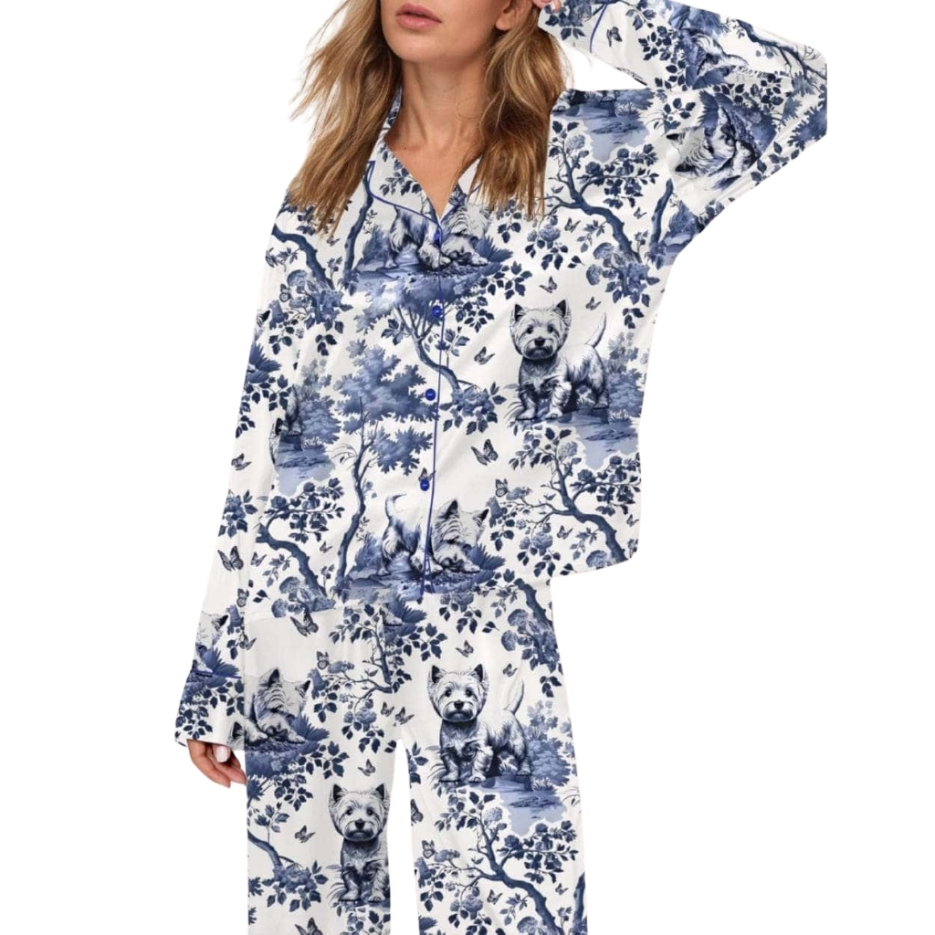 West Highland Terrier Satin Pajama Set