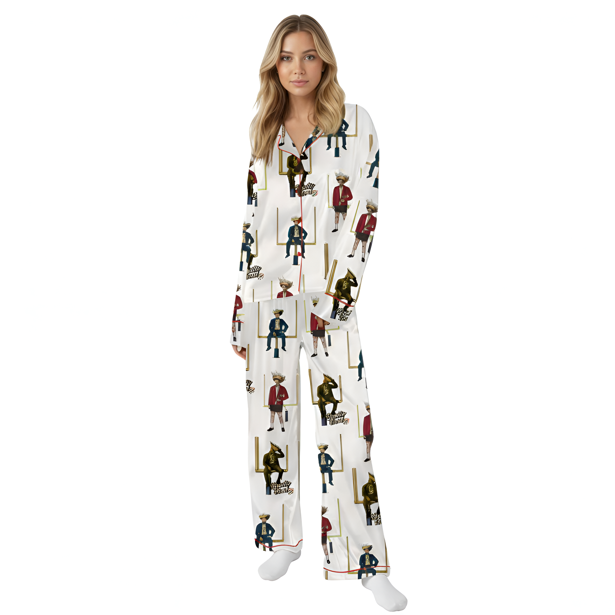 Benito Bowl Bad Bunny Satin Pajama Set
