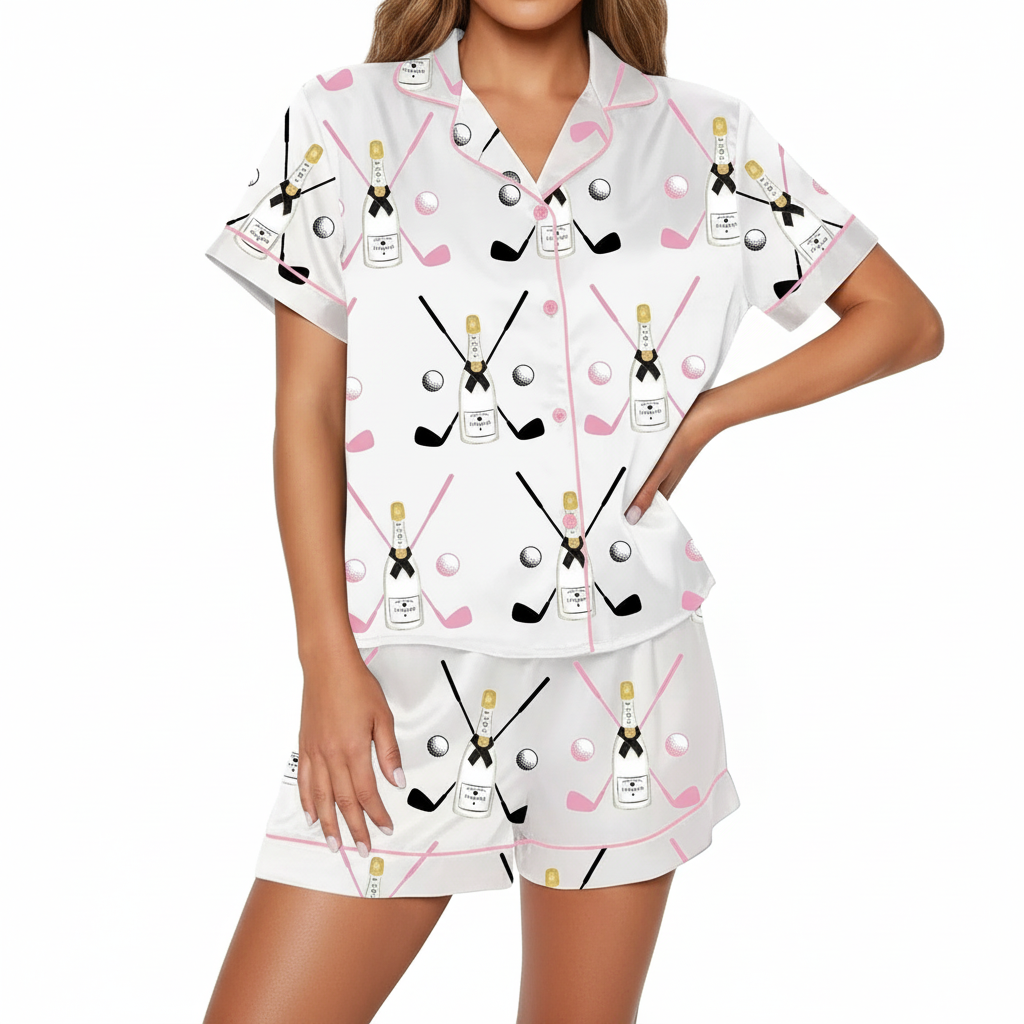 Golf Party Themed Printed Pajama Set