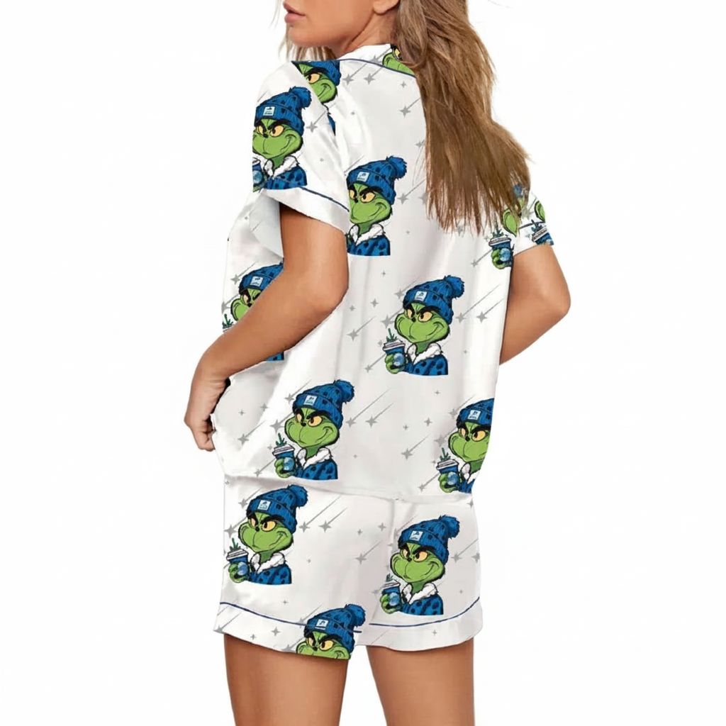 Grnch Detroit Football Print Pajama Set