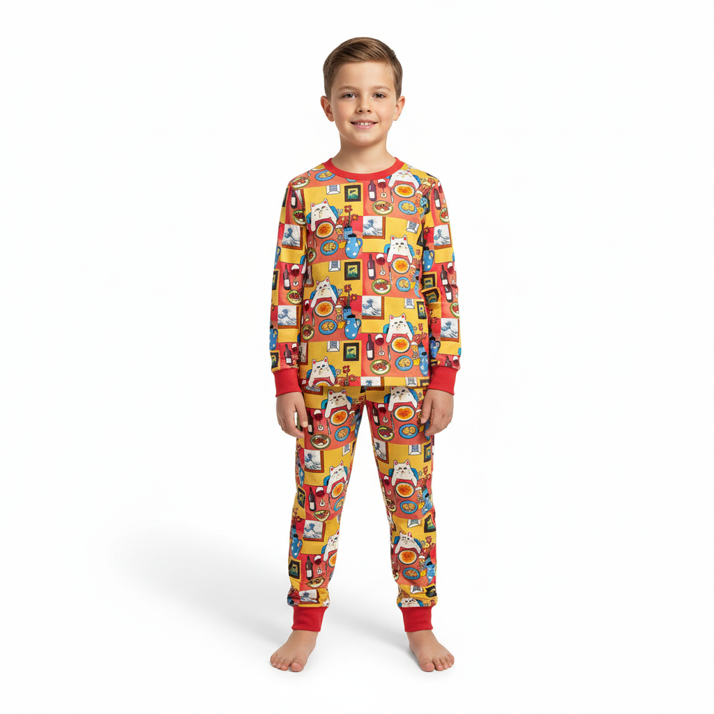 More Spaghetti Less Upsetti Printed Pajama Set