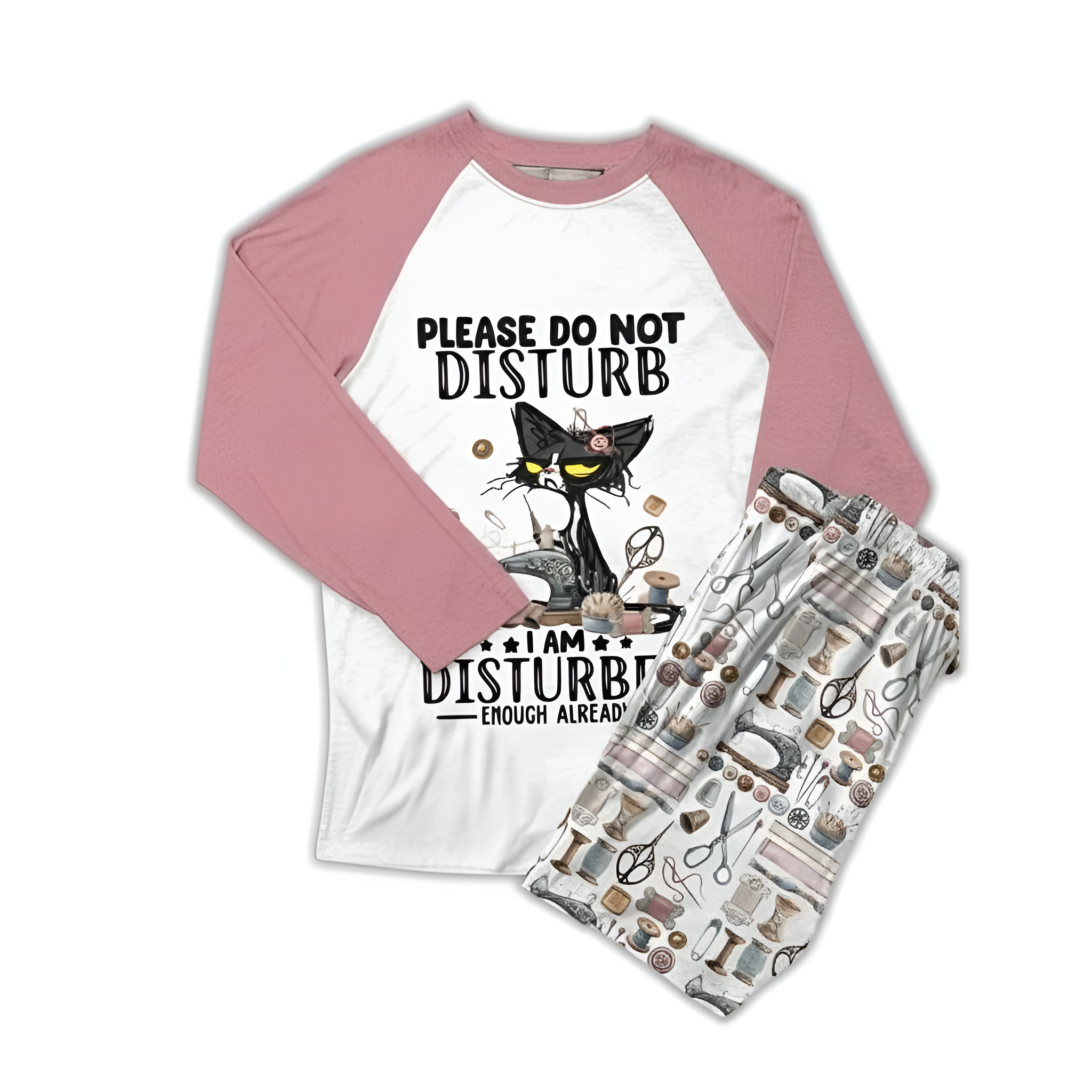 Sewing Tools Graphic Raglan Lounge Pajama