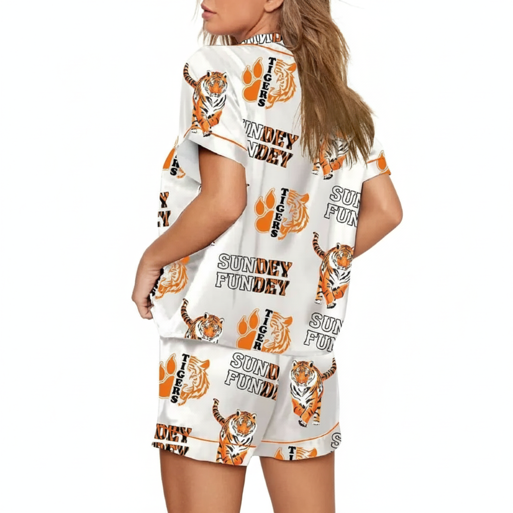 Sunday Funday Animal Theme Two Piece Pajama Set