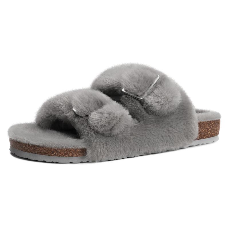 Casual Fuzzy Slip On House Slippers For Women 