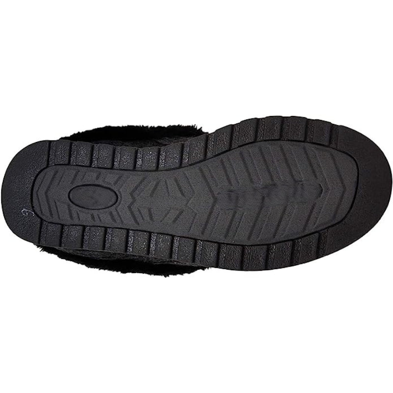 Cable Knit Memory Form Slipper With Rubber Sole