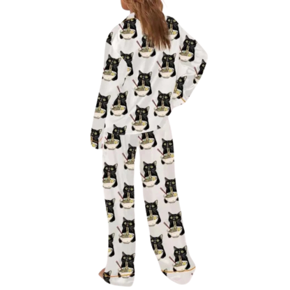 Noodle Cat Long Sleeve Printed Pajama Set