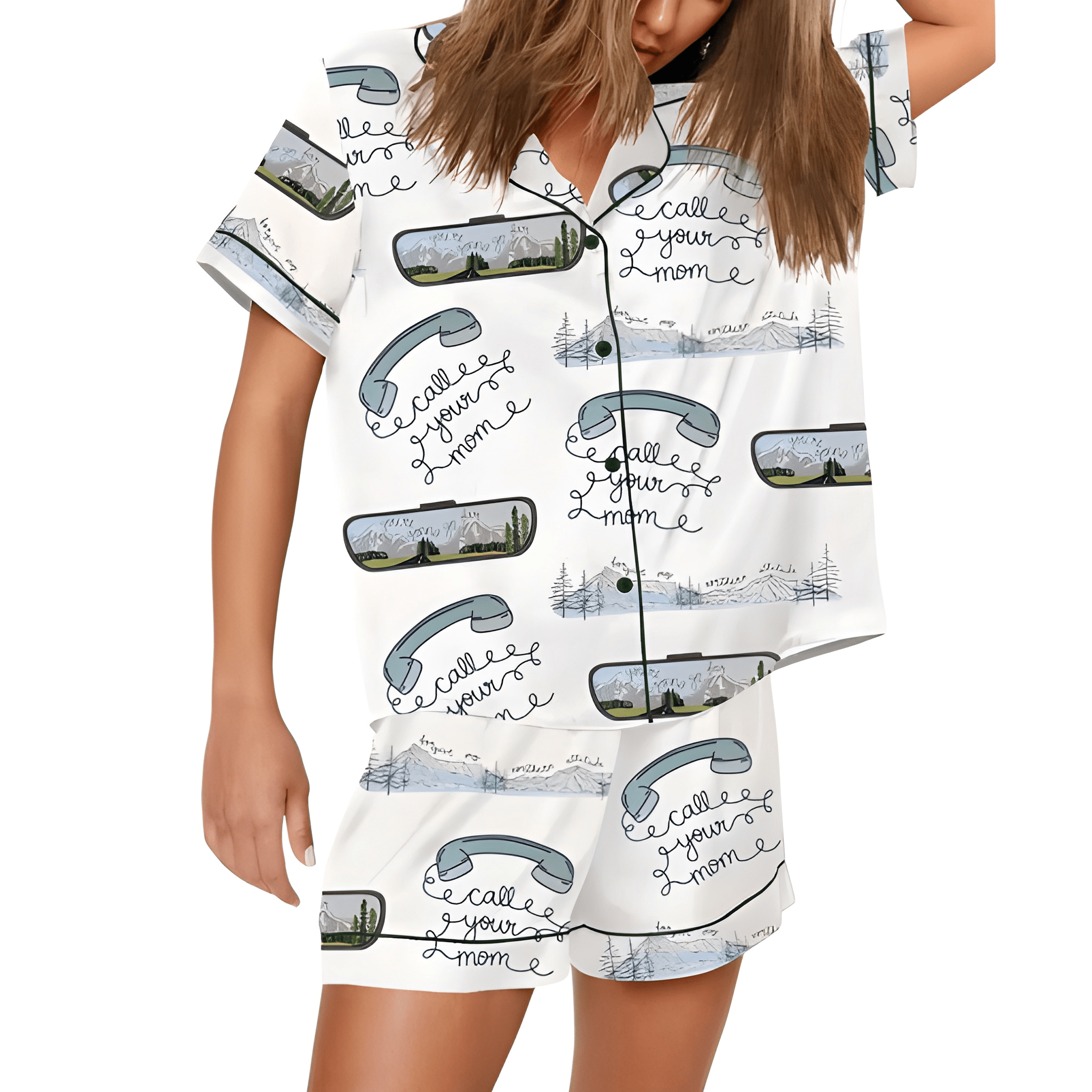 Northern Attitude Print Matching Pajama Set