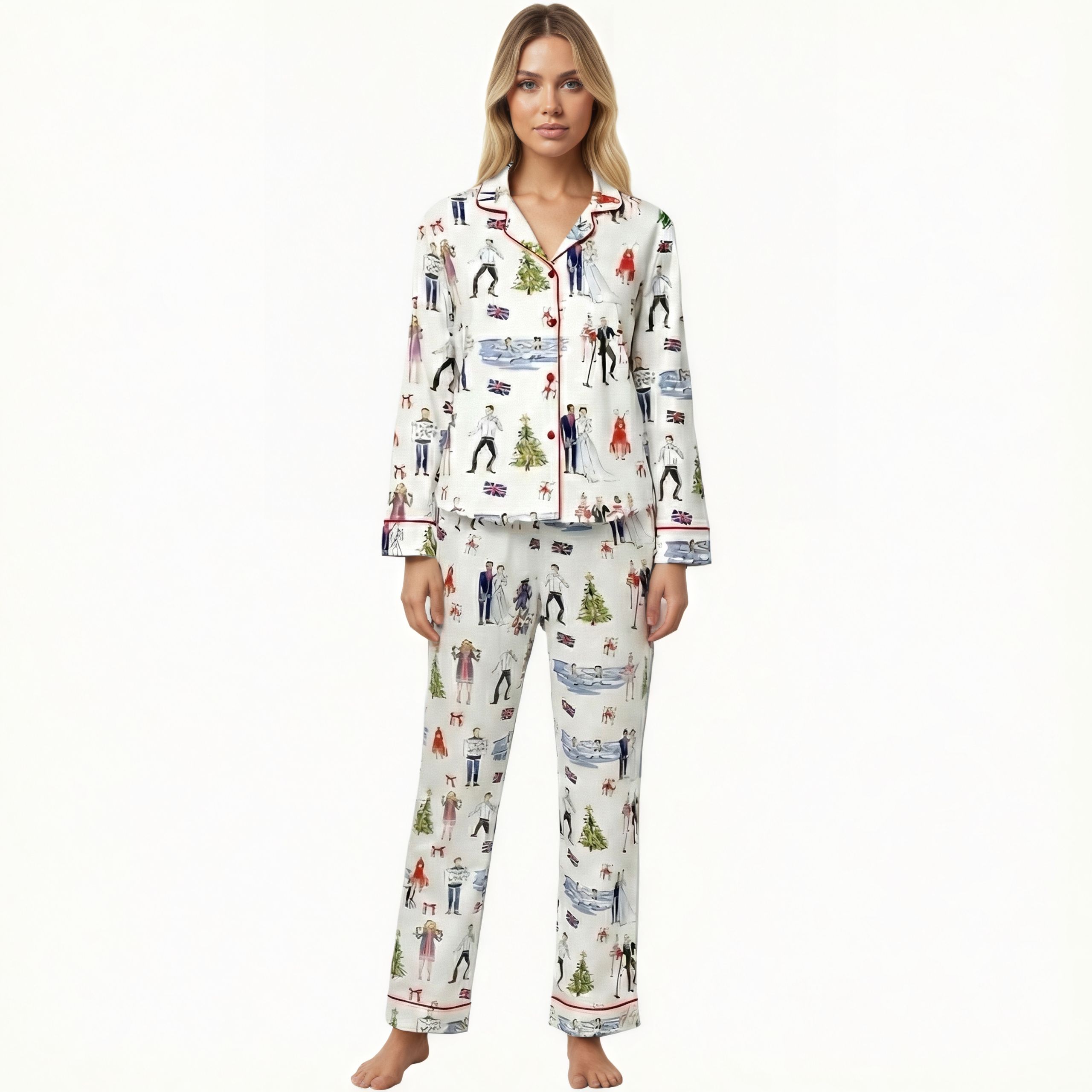 Christmas Funny Movie Character Printed Pajama Set