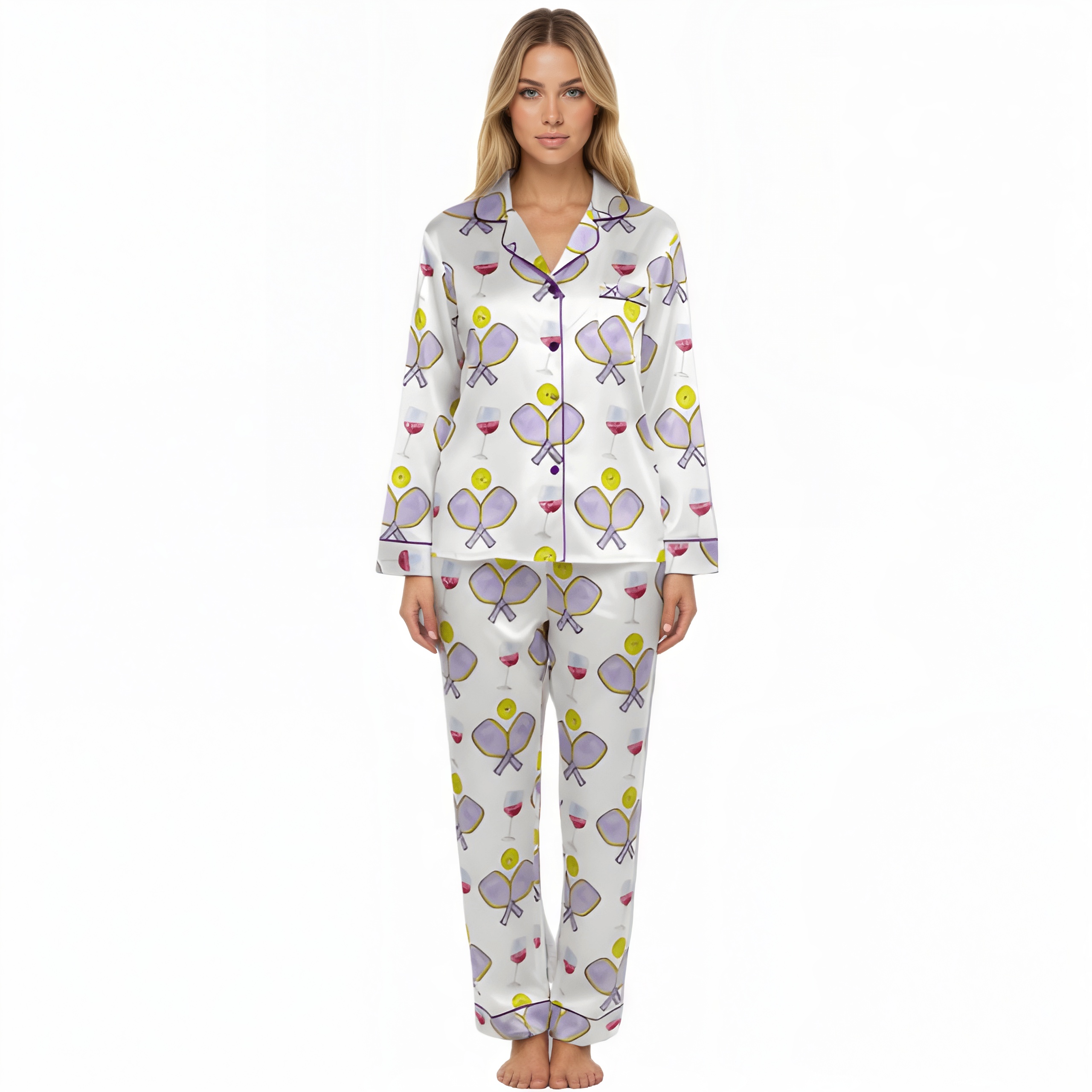 Christmas Racket Printed Pajama Set