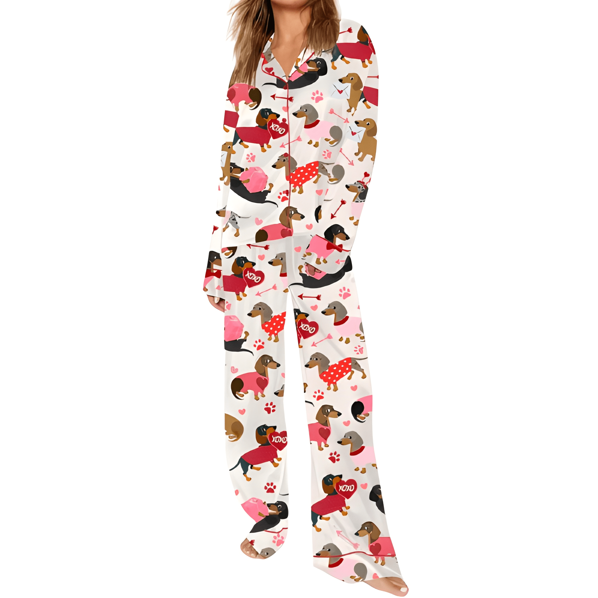 Valentine's Day Dachshund Pajama Set