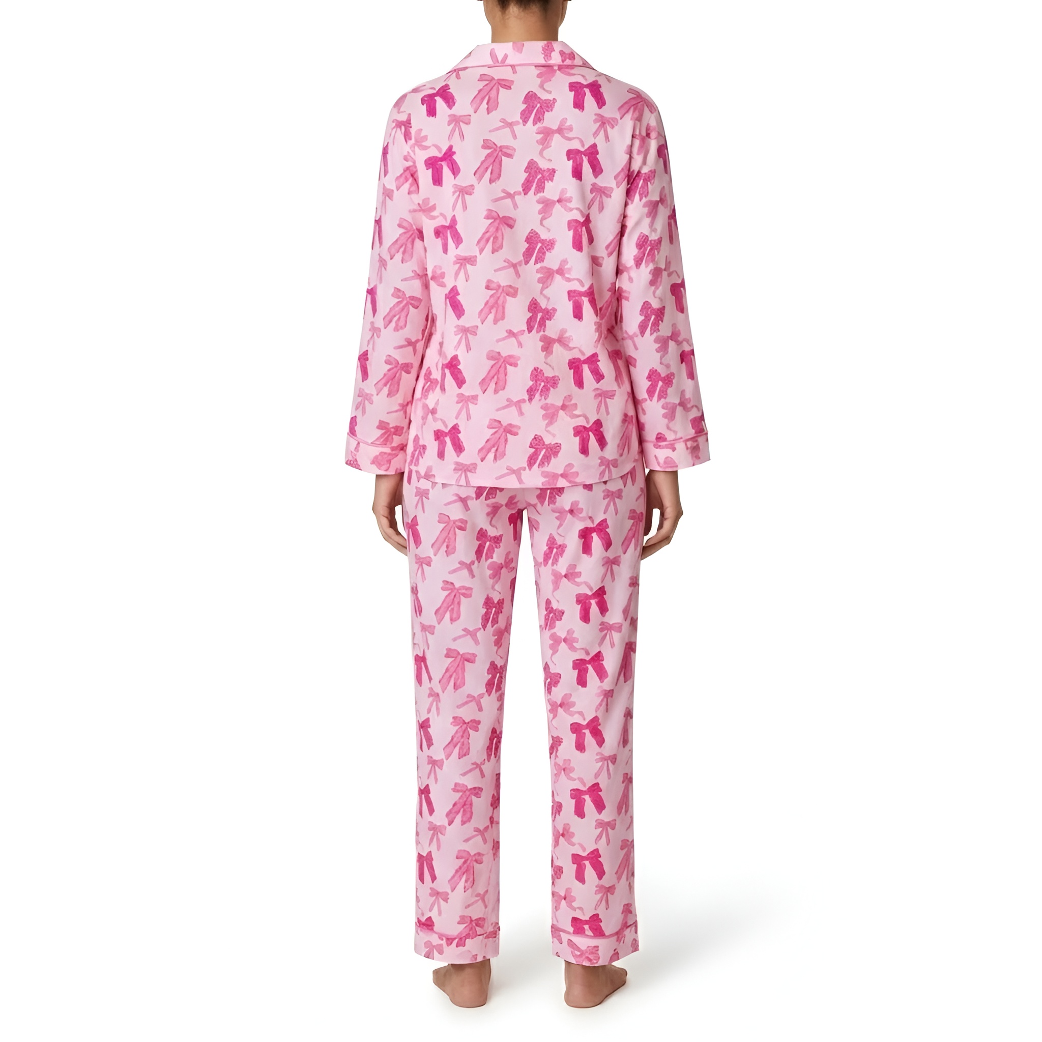 Bow Printed Pajama Set