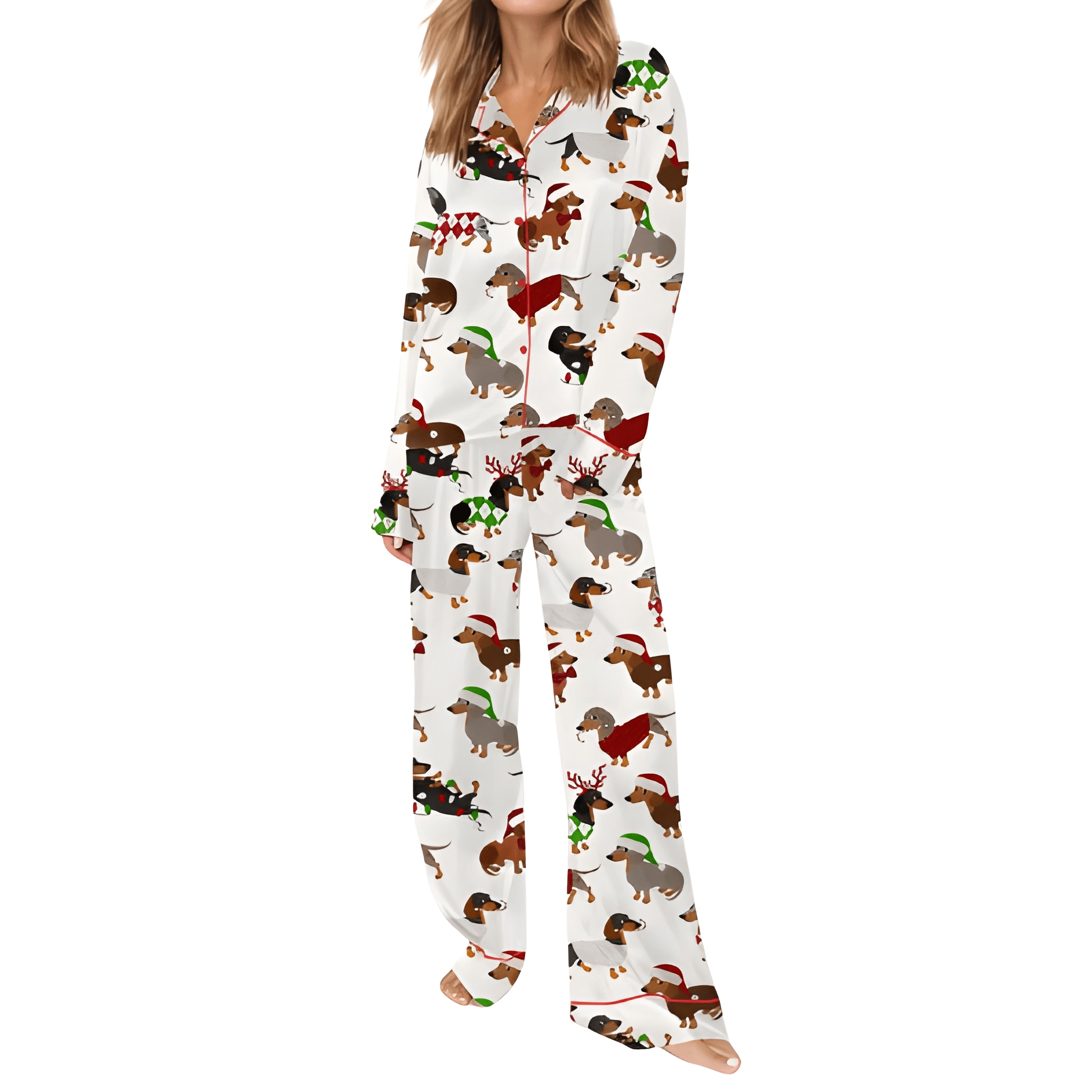 Christmas Funny Dachshund Pajama Set