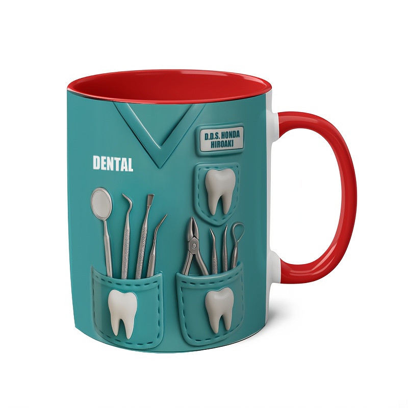 Dentist Tools Design Coffee Mug Dental Lover Gift Cup