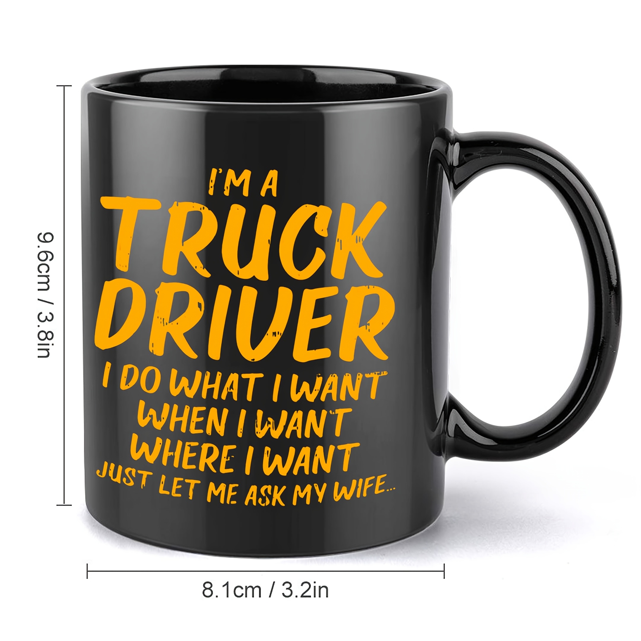 11Oz Ceramic Coffee Mug Featuring a Truck Driver Suitable for Restaurants And Businesses