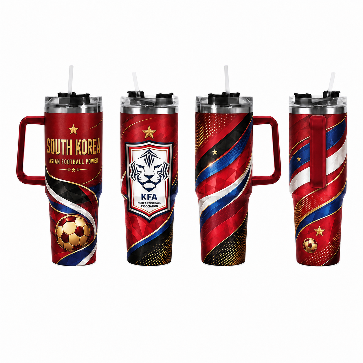 FIFA 2026 South Korea Football Sports All Over Printed 40oz Tumbler With Straw And Lid