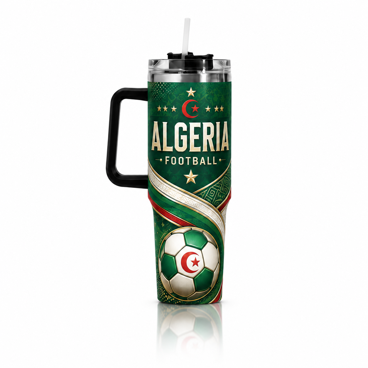 FIFA 2026 Algeria Football Sports All Over Printed 40oz Tumbler With Straw And Lid
