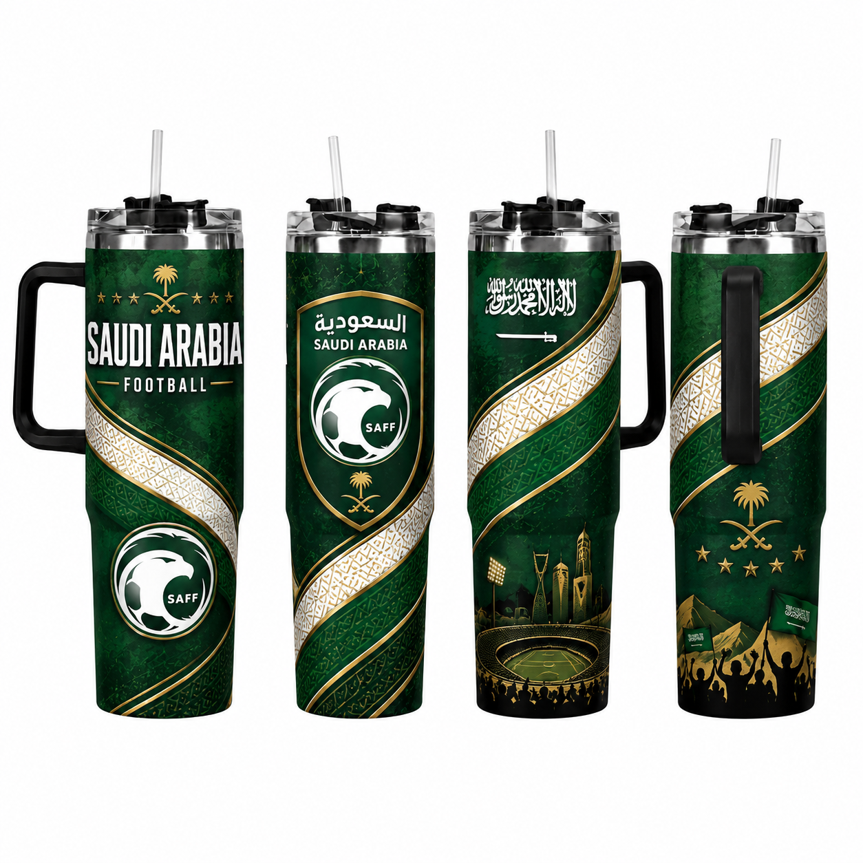 FIFA 2026 Saudi Arabia Football Sports All Over Printed 40oz Tumbler With Straw And Lid