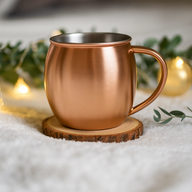 Stainless Steel Mule Mug With Copper Finish For Cold Beverages-Mineral Mug