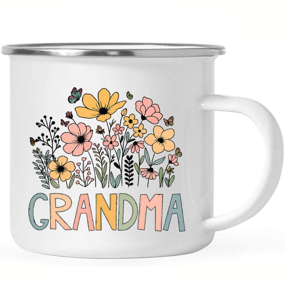 Grandma, Funny Coffee Mug - Grandma Wildflower, Water Tumbler for Travel 