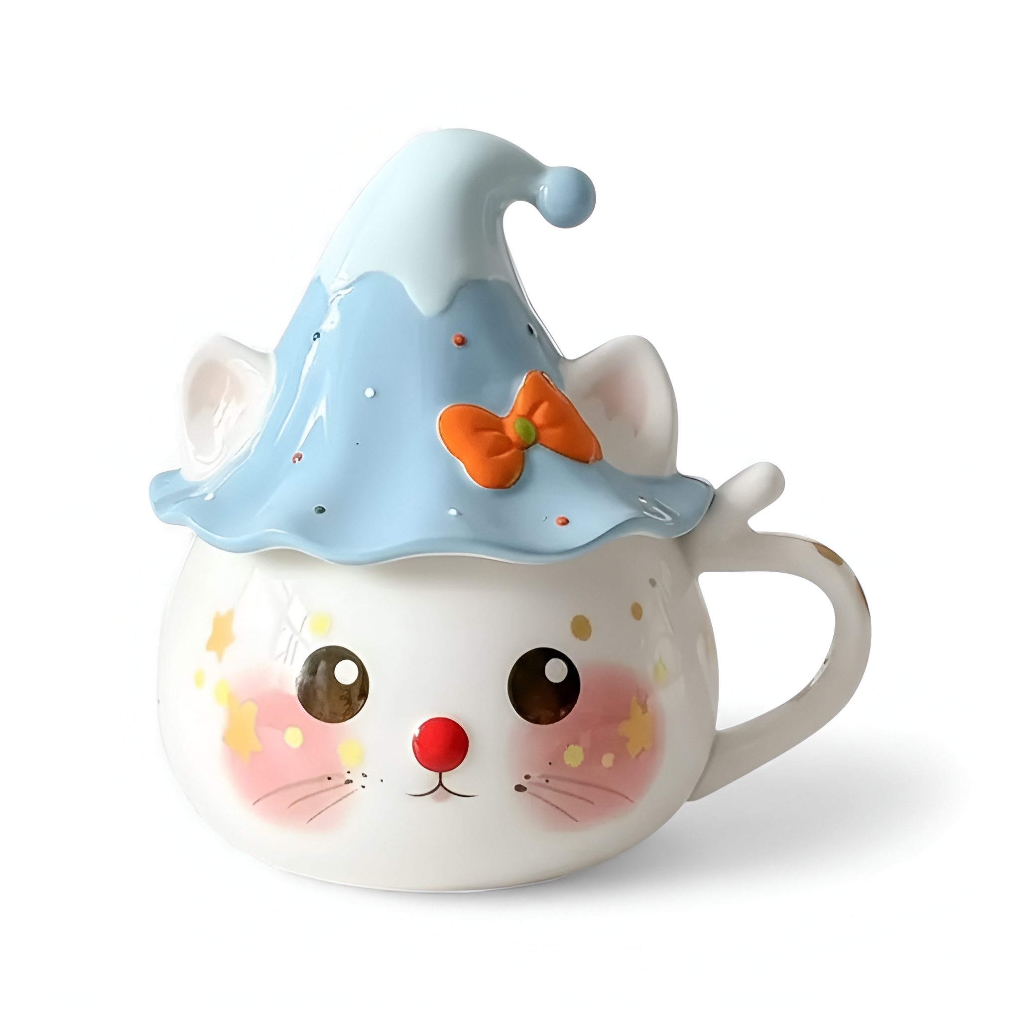 Creative Ceramic Mug With Cat Design And Lid
