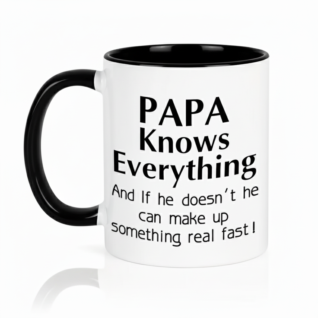 Papa Knows Everything Funny Ceramic Coffee Mug