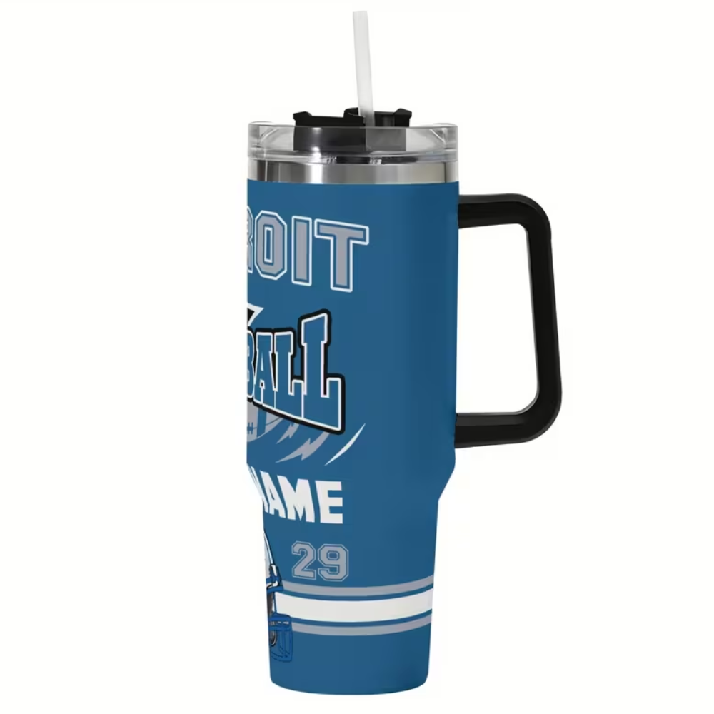 Detroit Lions Football Custom Travel Mug