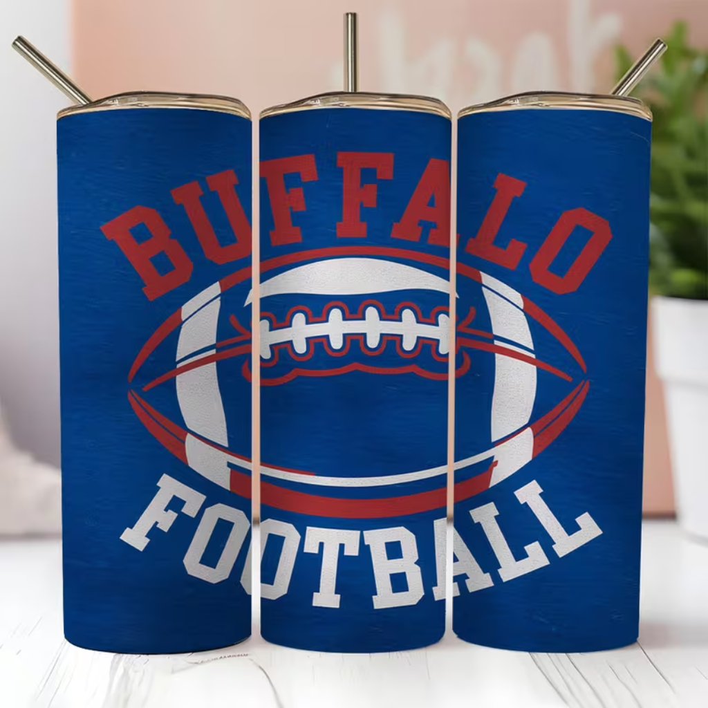 Buffalo Bills Football Themed 20oz Stainless Steel Tumbler