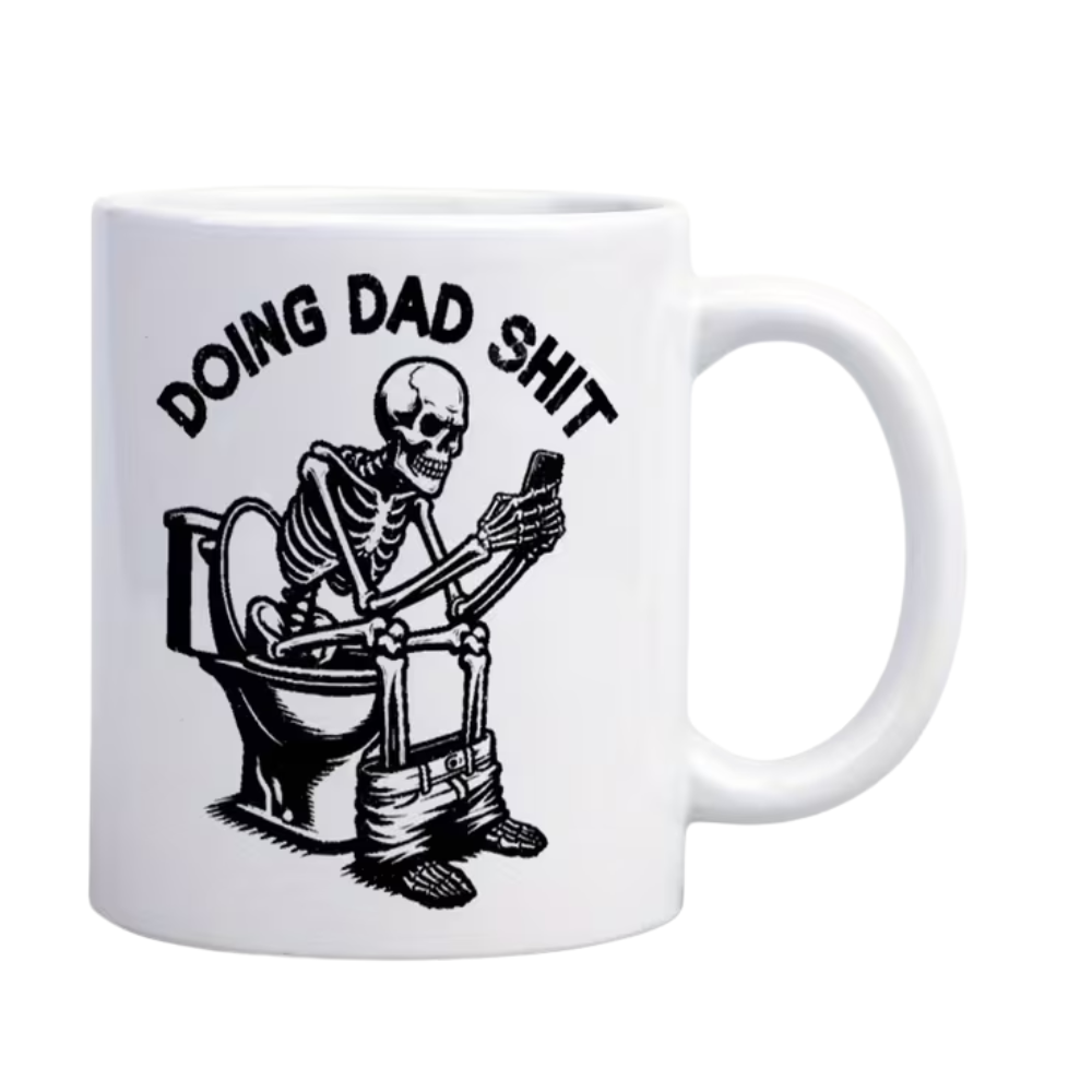 11 oz Ceramic Funny Skull Coffee Mug for Dad Novelty Drinkware