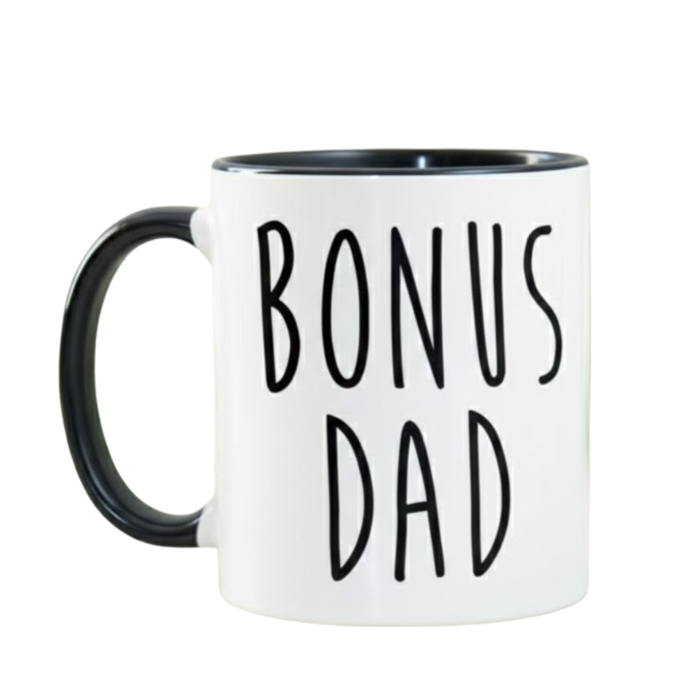 11 oz Ceramic Bonus Dad Graphic Coffee Mug Funny Stepdad Drinkware 1pc
