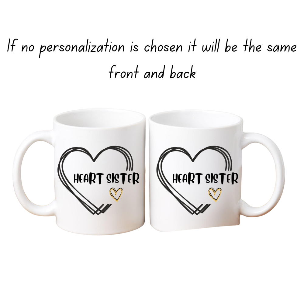 Meaningful Heart Sister Gift, Sentimental Mug from Soul Sister, Caring Photo Cup, Personalized Custom Present