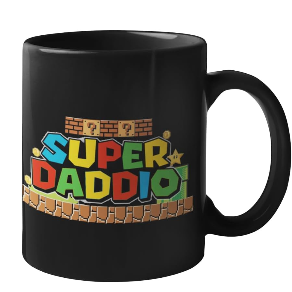 Ceramic Super Daddio Funny Coffee Mug for Dad Novelty Drinkware